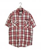 HARLEY-DAVIDSONハーレーダビッドソン）の古着「【古着】半袖シャツ　チェック」｜レッド×ホワイト