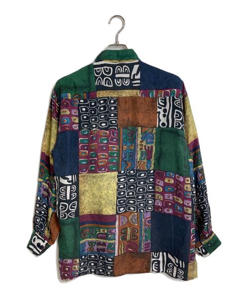 ROBIT STOCK（ロビットストック）ROBIT STOCK (ロビットストック) 【古着】90’S シルク総柄シャツ　長袖シャツ　９０年代 ブラウン サイズ:Mの古着・服飾アイテム