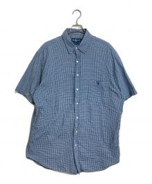 POLO RALPH LAUREN（ポロ・ラルフローレン）の古着「【古着】ポニー刺繍半袖チェックシャツ」｜スカイブルー