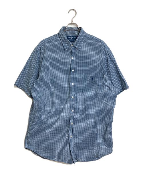 POLO RALPH LAUREN（ポロ・ラルフローレン）POLO RALPH LAUREN (ポロ・ラルフローレン) 【古着】ポニー刺繍半袖チェックシャツ スカイブルー サイズ:XLTの古着・服飾アイテム