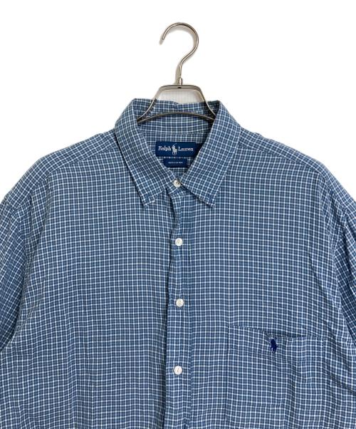 POLO RALPH LAUREN（ポロ・ラルフローレン）POLO RALPH LAUREN (ポロ・ラルフローレン) 【古着】ポニー刺繍半袖チェックシャツ スカイブルー サイズ:XLTの古着・服飾アイテム