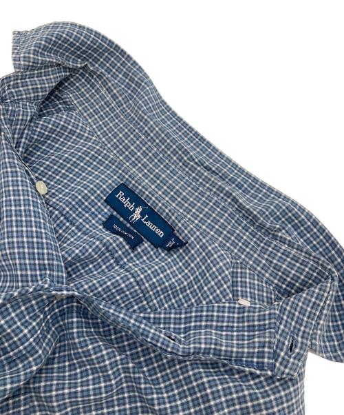 POLO RALPH LAUREN（ポロ・ラルフローレン）POLO RALPH LAUREN (ポロ・ラルフローレン) 【古着】ポニー刺繍半袖チェックシャツ スカイブルー サイズ:XLTの古着・服飾アイテム