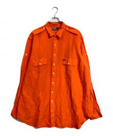 POLO RALPH LAUREN（ポロ・ラルフローレン）の古着「【古着】リネンシルクシャツ」｜オレンジ