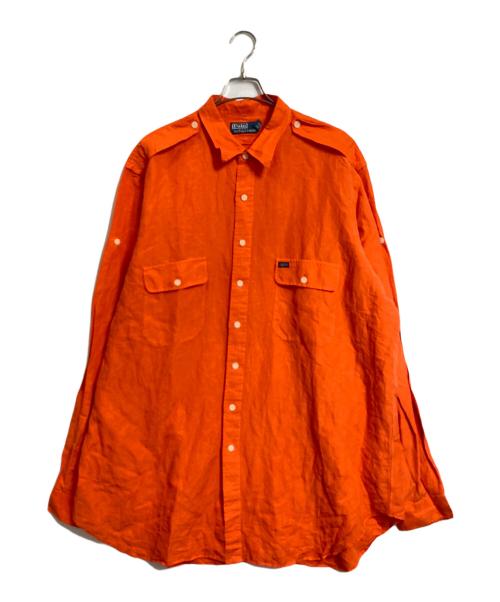 POLO RALPH LAUREN（ポロ・ラルフローレン）POLO RALPH LAUREN (ポロ・ラルフローレン) 【古着】リネンシルクシャツ オレンジ サイズ:2XLの古着・服飾アイテム