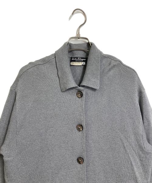 Salvatore Ferragamo（サルヴァトーレ フェラガモ）Salvatore Ferragamo (サルヴァトーレ フェラガモ) ポケットカーディガン　 グレー サイズ:Mの古着・服飾アイテム