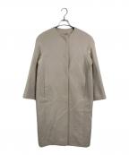 23区ニジュウサンク）の古着「ウールアンゴラノーカラーコート　ロングコート　セレモニー」｜アイボリー