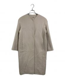 23区（ニジュウサンク）の古着「ウールアンゴラノーカラーコート　ロングコート　セレモニー」｜アイボリー