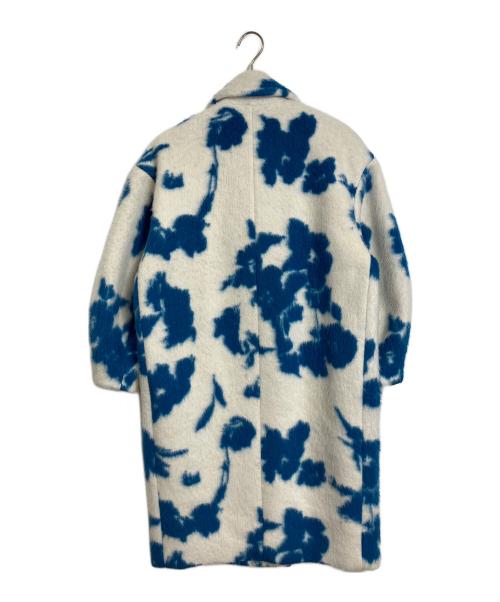 Ameri（アメリ）Ameri (アメリ) AMERI UND SHADOW FLOWER WOOL COAT Pコート ブルー×ホワイト サイズ:Mの古着・服飾アイテム