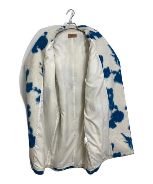 Ameri（アメリ）Ameri (アメリ) AMERI UND SHADOW FLOWER WOOL COAT Pコート ブルー×ホワイト サイズ:Mの古着・服飾アイテム