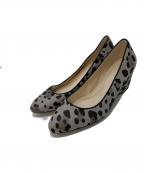 COLE HAANコールハーン）の古着「ヒールパンプス/ザ ゴートゥー ウェッジ 60mm タイタニウム オセロット プリント」｜グレー