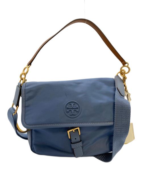 TORY BURCH（トリーバーチ）TORY BURCH (トリーバーチ) ナイロンショルダーバッグ　ハンドバッグ　2WAYバッグ ブルー サイズ:実寸参照の古着・服飾アイテム