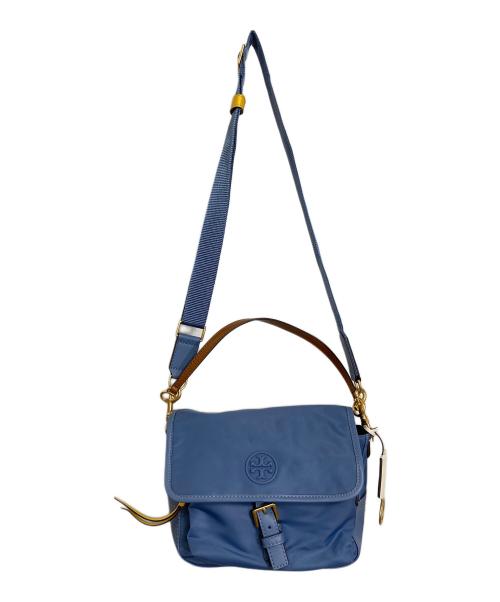 TORY BURCH（トリーバーチ）TORY BURCH (トリーバーチ) ナイロンショルダーバッグ　ハンドバッグ　2WAYバッグ ブルー サイズ:実寸参照の古着・服飾アイテム