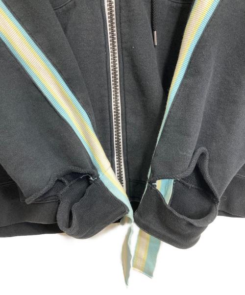 FACETASM（ファセッタズム）FACETASM (ファセッタズム) RIB CUT OFF BIG HOODIE ロブカットオフビッグフーディ　ジップパーカー　オーバーサイズ　日本製 ブラック サイズ:4の古着・服飾アイテム