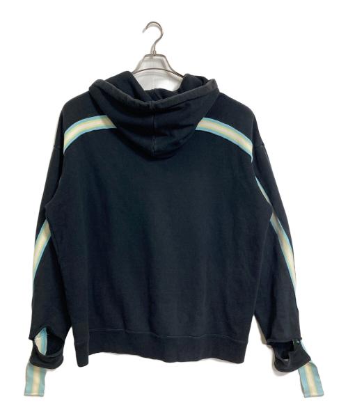 FACETASM（ファセッタズム）FACETASM (ファセッタズム) RIB CUT OFF BIG HOODIE ロブカットオフビッグフーディ　ジップパーカー　オーバーサイズ　日本製 ブラック サイズ:4の古着・服飾アイテム