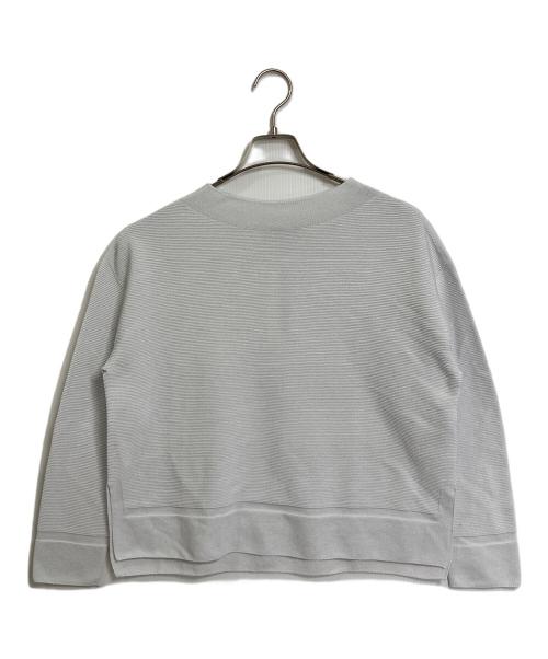 UNTITLED（アンタイトル）UNTITLED (アンタイトル) コットン混 ガーターニット　薄手ニット　日本製 ライトグレー サイズ:00/XS 未使用品の古着・服飾アイテム