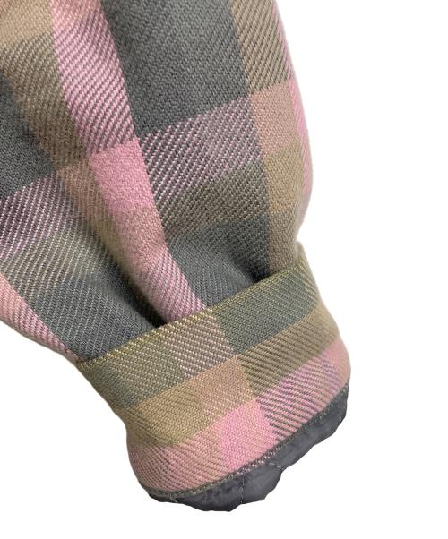 A BATHING APE（ア ベイシング エイプ）A BATHING APE (ア ベイシング エイプ) チェックジャケット　cpoジャケット　アウター　日本製 ピンク×ブラック サイズ:Sの古着・服飾アイテム