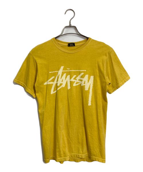 stussy（ステューシー）stussy (ステューシー) ロゴTシャツ　Tシャツ　TEE  半袖カットソー　メキシコ製 イエロー サイズ:Sの古着・服飾アイテム