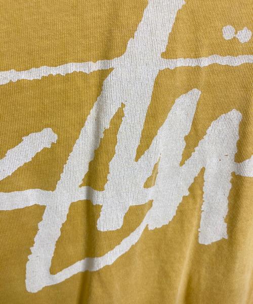 stussy（ステューシー）stussy (ステューシー) ロゴTシャツ　Tシャツ　TEE  半袖カットソー　メキシコ製 イエロー サイズ:Sの古着・服飾アイテム