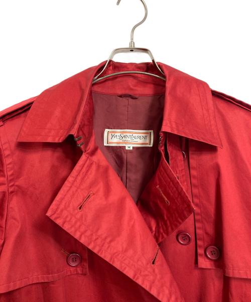 Yves Saint Laurent（イヴサンローラン）Yves Saint Laurent (イヴサンローラン) トレンチコート　アウター　ライトアウター レッド サイズ:Mの古着・服飾アイテム