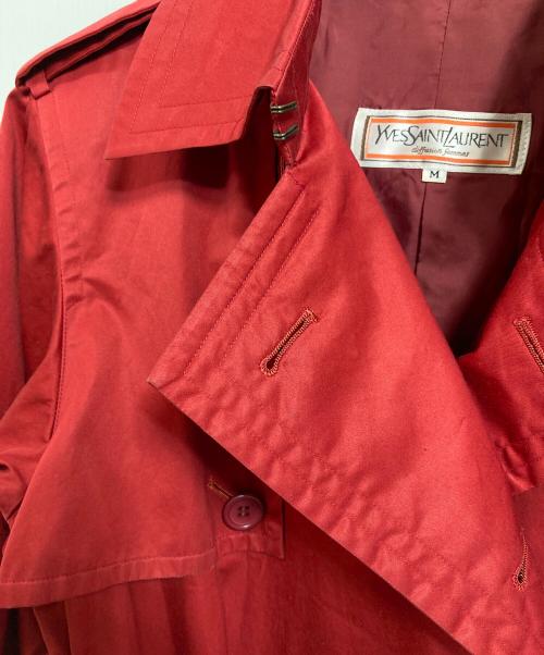 Yves Saint Laurent（イヴサンローラン）Yves Saint Laurent (イヴサンローラン) トレンチコート　アウター　ライトアウター レッド サイズ:Mの古着・服飾アイテム