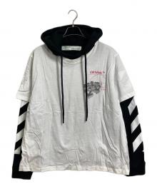 OFFWHITE（オフホワイト）の古着「レイヤードパーカー」｜ブラック×ホワイト