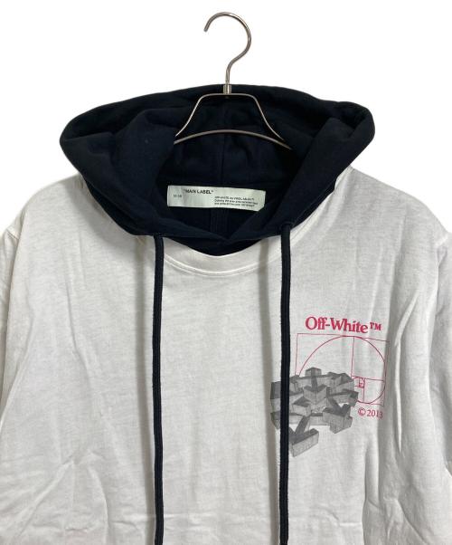 OFFWHITE（オフホワイト）OFFWHITE (オフホワイト) レイヤードパーカー ブラック×ホワイト サイズ:Mの古着・服飾アイテム
