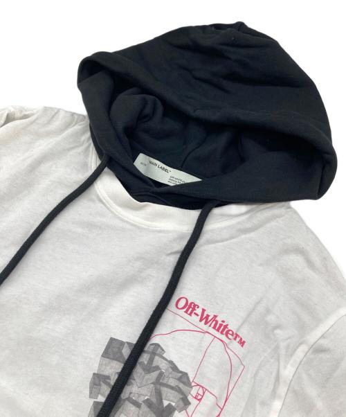 OFFWHITE（オフホワイト）OFFWHITE (オフホワイト) レイヤードパーカー ブラック×ホワイト サイズ:Mの古着・服飾アイテム