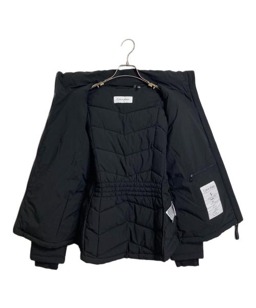 Calvin Klein（カルバンクライン）Calvin Klein (カルバンクライン) SHIMMER INFINITE WARMTH PUFFER COAT  パッファーコート　中綿コート　ミドル丈 ブラック サイズ:Sの古着・服飾アイテム