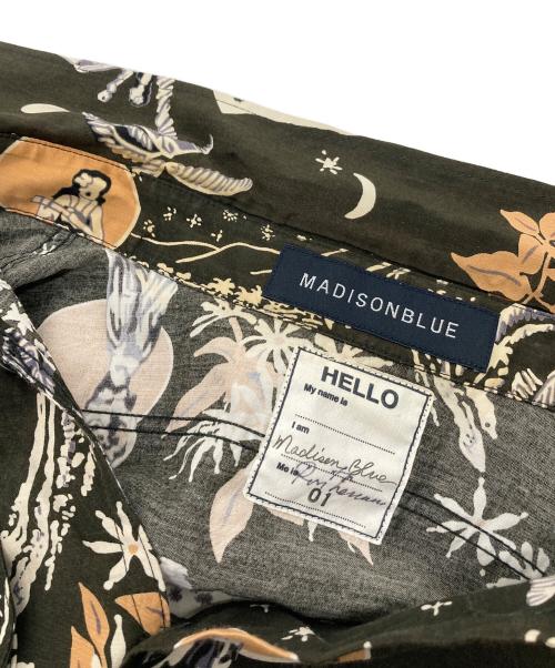 MADISON BLUE（マディソンブルー）MADISON BLUE (マディソンブルー) Ron Herman (ロンハーマン) シャツ　総柄シャツ　長袖シャツ　レーヨン混シャツ　日本製 ブラウン サイズ:01の古着・服飾アイテム