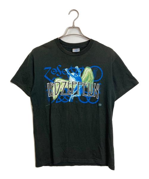 Hanes（ヘインズ）Hanes (ヘインズ) 【古着】Led zeppelin zoso ツアーTシャツ レッド・ツェッペリン スワンソング T シャツ　1995 MYTHGEM LTD コピーライター有  USA製 ブラック サイズ:Lの古着・服飾アイテム