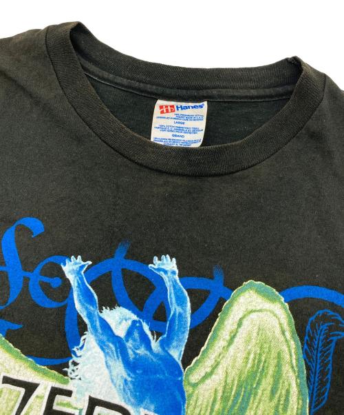 Hanes（ヘインズ）Hanes (ヘインズ) 【古着】Led zeppelin zoso ツアーTシャツ レッド・ツェッペリン スワンソング T シャツ　1995 MYTHGEM LTD コピーライター有  USA製 ブラック サイズ:Lの古着・服飾アイテム