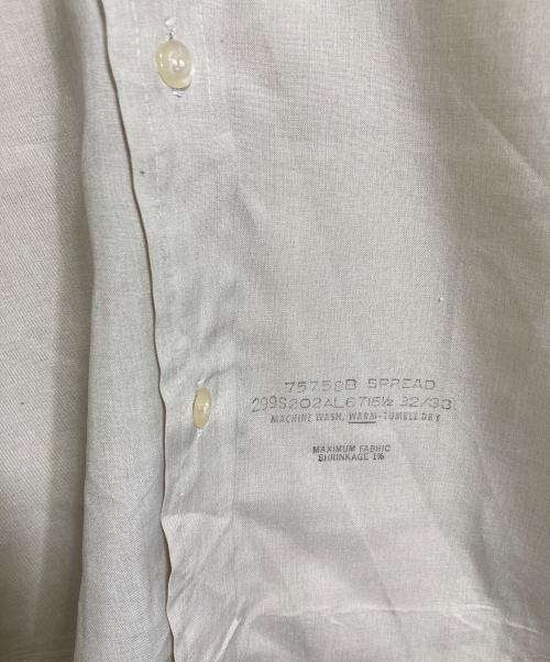 Sears（シアーズ）Sears (シアーズ) 【古着】70’Sポリナイロンシャツ ドレスシャツ　無地　長袖シャツ　70年代 ベージュ サイズ:15 1/2 32-33の古着・服飾アイテム