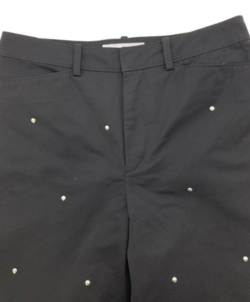 49AV junko shimada（フォーティーナインアベニュージュンコシマダ）49AV junko shimada (フォーティーナインアベニュージュンコシマダ) スタッズ付きクロップド丈グログランパンツ  ブラック サイズ:38の古着・服飾アイテム