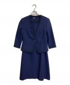 courregesクレージュ）の古着「ジャケットセットワンピース　セットアップ　ジャケット　ワンピース　セレモニー　日本製」｜ネイビー