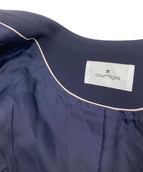 courreges（クレージュ）courreges (クレージュ) ジャケットセットワンピース　セットアップ　ジャケット　ワンピース　セレモニー　日本製 ネイビー サイズ:38の古着・服飾アイテム