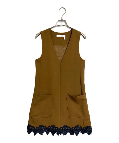 SEE BY CHLOE（シーバイクロエ）SEE BY CHLOE (シーバイクロエ) ノースリーブワンピース　ノースリーブドレス　国内代理店表記あり ブラウン サイズ:36の古着・服飾アイテム