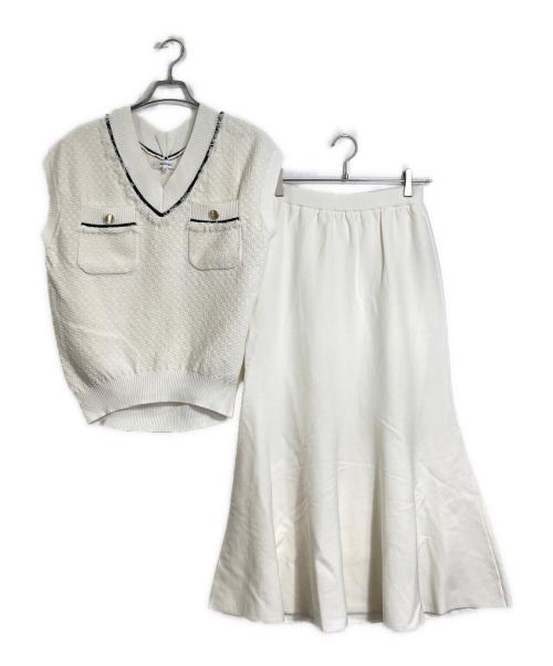 Mystrada（マイストラーダ）Mystrada (マイストラーダ) ツイードニットセットアップ ホワイト サイズ:38の古着・服飾アイテム