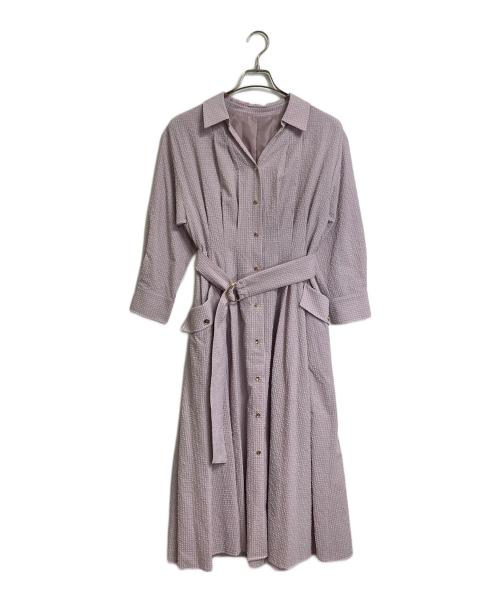 JUSGLITTY（ジャスグリッティー）JUSGLITTY (ジャスグリッティー) シャツタックワンピース　長袖ワンピース　ロングワンピース ピンク サイズ:2の古着・服飾アイテム