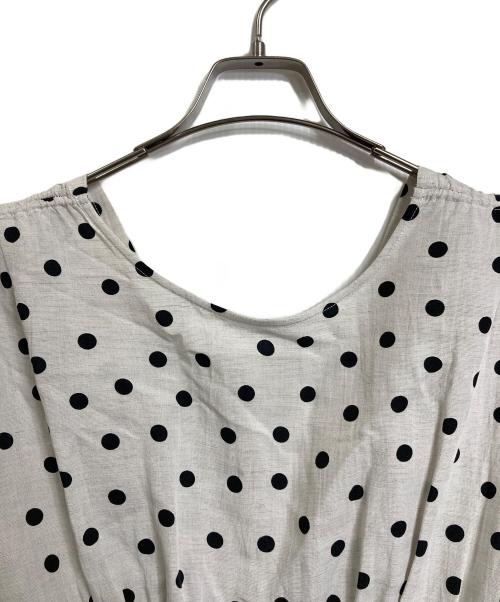 Mystrada（マイストラーダ）Mystrada (マイストラーダ) ドットワンピース　ロングワンピース　レーヨンリネンワンピース　ロングドレス アイボリー サイズ:38の古着・服飾アイテム