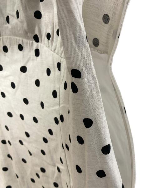 Mystrada（マイストラーダ）Mystrada (マイストラーダ) ドットワンピース　ロングワンピース　レーヨンリネンワンピース　ロングドレス アイボリー サイズ:38の古着・服飾アイテム
