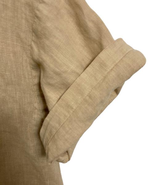 nest Robe（ネストローブ）nest Robe (ネストローブ) リネンワンピース　半袖ワンピース　麻　日本製 ベージュ サイズ:実寸の古着・服飾アイテム