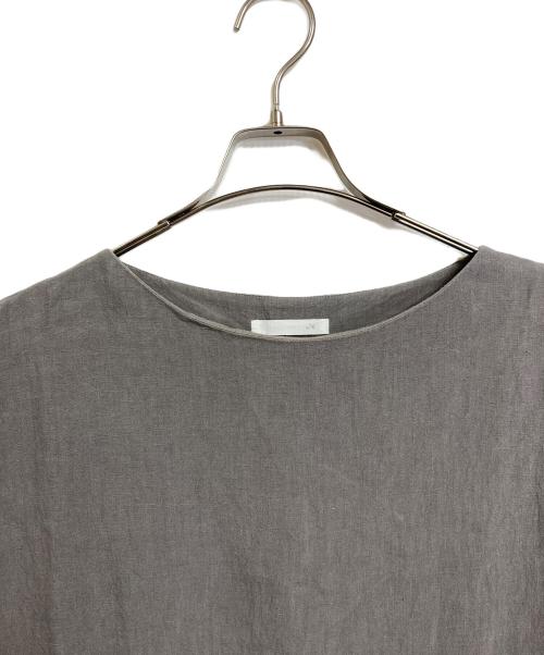 evam eva（エヴァムエヴァ）evam eva (エヴァムエヴァ) リネンワンピース　半袖ワンピース　麻　日本製 グレー サイズ:実寸参照の古着・服飾アイテム