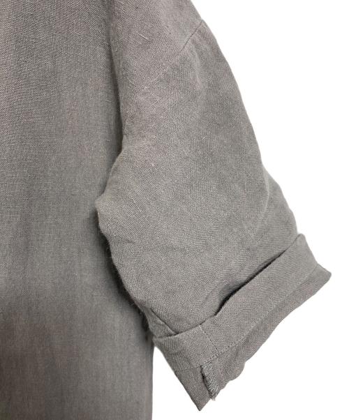 evam eva（エヴァムエヴァ）evam eva (エヴァムエヴァ) リネンワンピース　半袖ワンピース　麻　日本製 グレー サイズ:実寸参照の古着・服飾アイテム