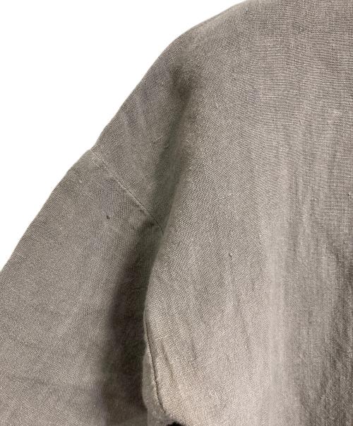 evam eva（エヴァムエヴァ）evam eva (エヴァムエヴァ) リネンワンピース　半袖ワンピース　麻　日本製 グレー サイズ:実寸参照の古着・服飾アイテム
