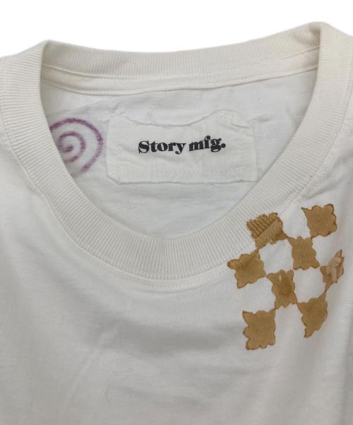 STORY mfg（ストーリーエムエフジー）story mfg (ストーリーエムエフジー) Grateful Tee  長袖カットソー　ロングスリーブカットソー　渦巻き ホワイト サイズ:Lの古着・服飾アイテム
