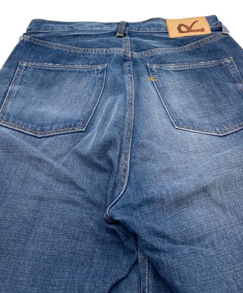 45rpm（45アールピーエム）45rpm (45アールピーエム) おこめコバチ比女加工 ワイドデニムパンツ インディゴ サイズ:Sの古着・服飾アイテム