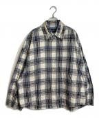 MILK BOYミルクボーイ）の古着「ネルシャツ」｜スカイブルー×ホワイト