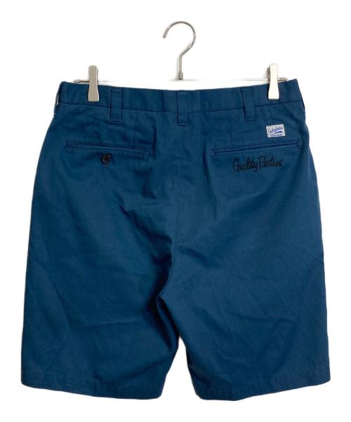 WACKO MARIA（ワコマリア）WACKO MARIA (ワコマリア) チェーンステッチワークショートパンツ ジップフライショートパンツ ネイビー サイズ:Mの古着・服飾アイテム