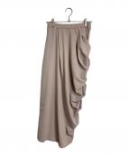 RIM.ARKリムアーク）の古着「ロングスカート Drape cut SK」｜ベージュ