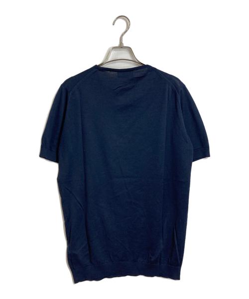 JOHN SMEDLEY（ジョンスメドレー）JOHN SMEDLEY (ジョンスメドレー) 半袖コットンニット ネイビー サイズ:Mの古着・服飾アイテム